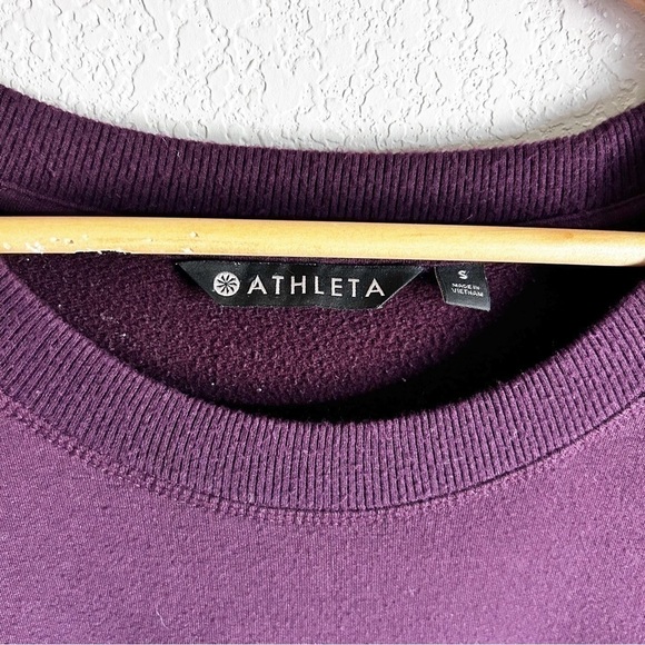 Athleta Coaster Luxe Sweatshirt Eggplant Plum Thumbhole Long Sleeve Crew… - Picture 6 of 10